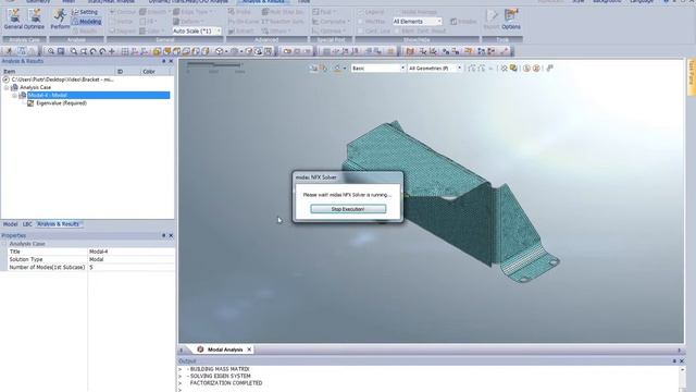 Part 2 Modal Analysis Bracket Dynamics Demonstration using midas NFX 2012 смотреть онлайн
