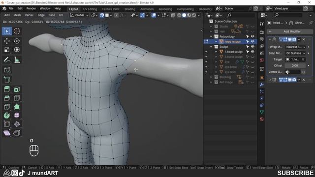 Character Retopology in Blender 4.0.2 #blendertutorial #blender3d смотреть онлайн