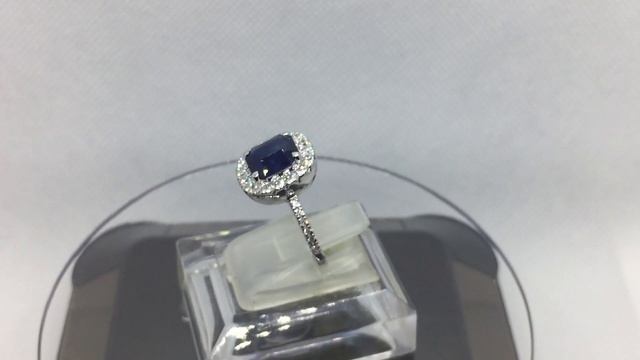 Золотое кольцо с Сапфиром 2.65ct и Бриллиантами. смотреть онлайн