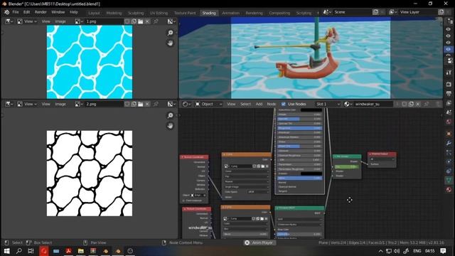 Windwaker style water in Blender Tutorial ( Please watch with subtitles for information ) смотреть онлайн