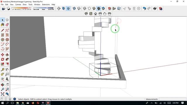 SketchUp - Tutorial Membuat Tangga Bentuk Spiral смотреть онлайн