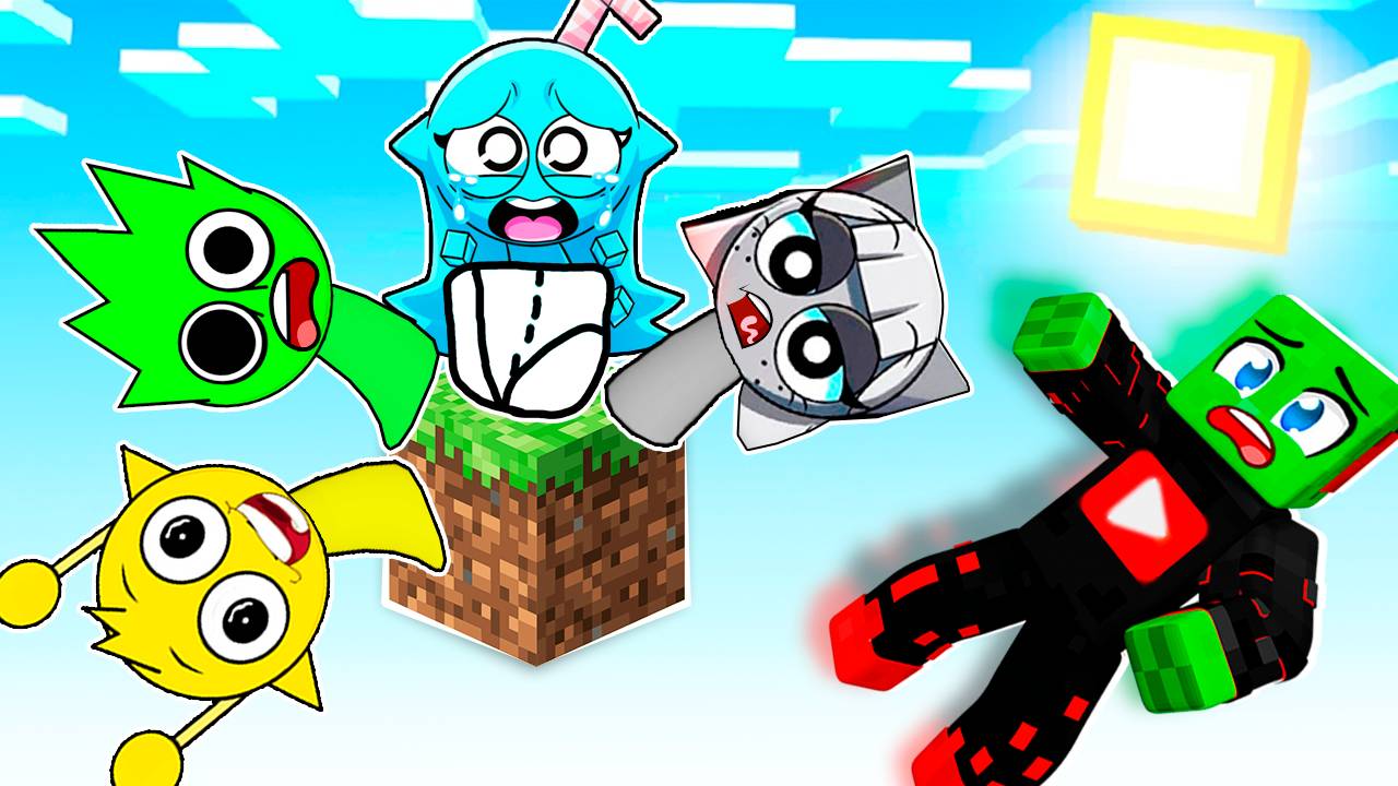 ВЫЖИВАНИЕ НА ОДНОМ БЛОКЕ СО ВСЕМИ СПРУНКАМИ в МАЙНКРАФТ смотреть онлайн