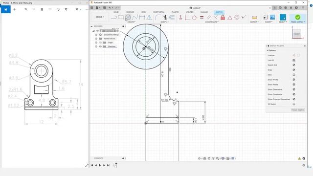 2D and 3D Design using Fusion 360 | Unit 2 : 2D Sketching | Lesson 7: تدريب 2 смотреть онлайн