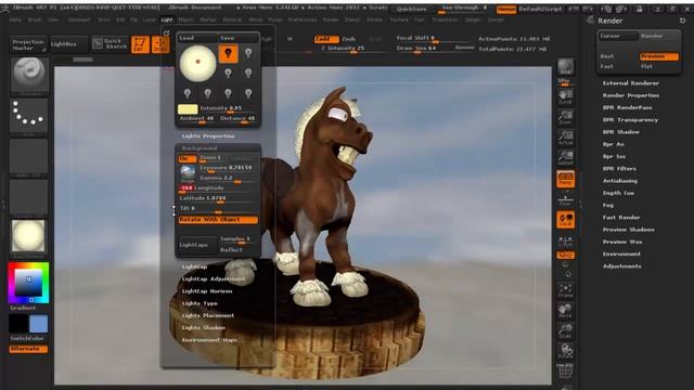 CURSO DE ZBRUSH AULA 32 - AJUSTANDO AS LUZES смотреть онлайн