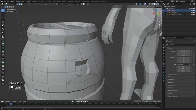 Sci fi Barrel - Low/High Poly - Blender - Timelapse смотреть онлайн