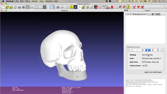 3D mesh simplification/decimation with MeshLab смотреть онлайн