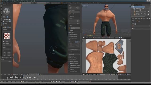 WIP Texture painting Low poly character #2 Blender 2.78 [modvlogs] смотреть онлайн