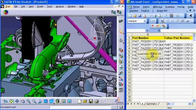 RIALTO 3.51 - Loading a configuration from EXCEL to CATIA V5 смотреть онлайн