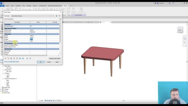 REVIT 2023 FAMILIES COURSE: Module 3 | 5. Exercise: Table - part 5 смотреть онлайн