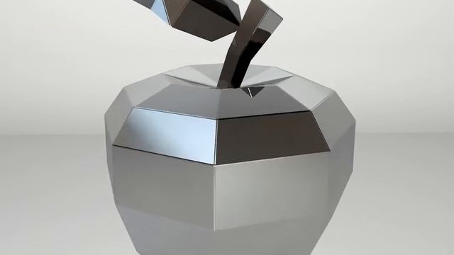 Template for DIY metal sculpture, Pattern of Apple low poly model in DXF and PDF Format Blueprints смотреть онлайн