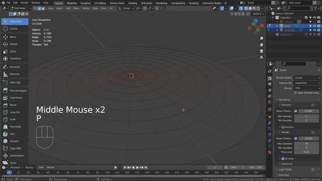 Blender Tutorial - How to subdivide a poked mesh circle смотреть онлайн