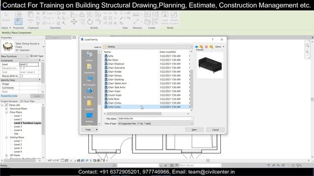 How to add Furniture Components | REVIT | Episode 3, Revit Architecture Tutorial смотреть онлайн