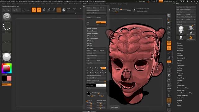 Zbrush 2019 NPR Material Shading смотреть онлайн