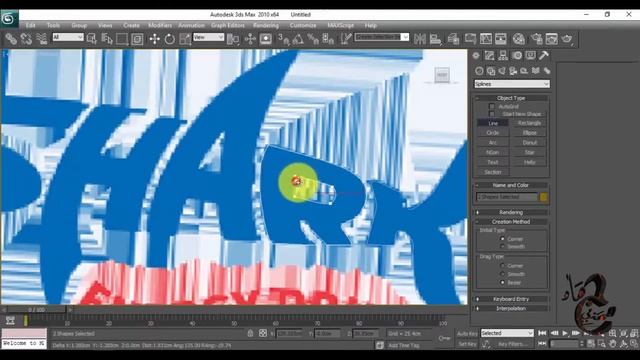 3Ds max spline line ( logo SHARK ) смотреть онлайн