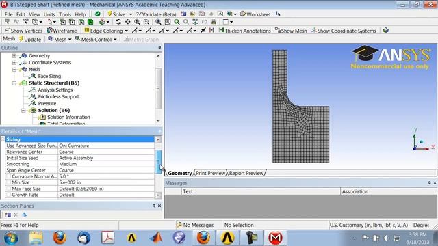SimCafe: Stepped Shaft in ANSYS, Mesh Refinement смотреть онлайн