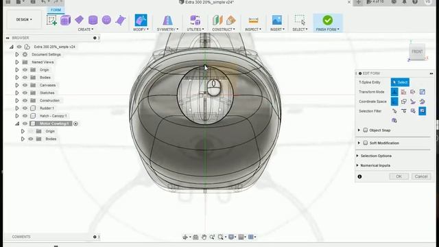 Fusion 360 DIY Design It Yourself RC Airplane Ep 20 Cowling. Free form modeling. смотреть онлайн