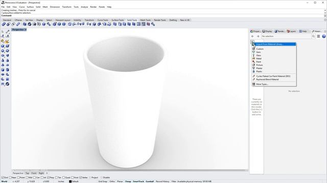 Modeling and rendering a simple glass with Rhino 6 смотреть онлайн
