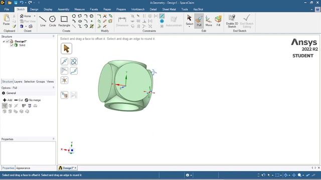 Introducción a ANSYS Fluent Clase 2 – Herramientas básicas de SpaceClaim смотреть онлайн