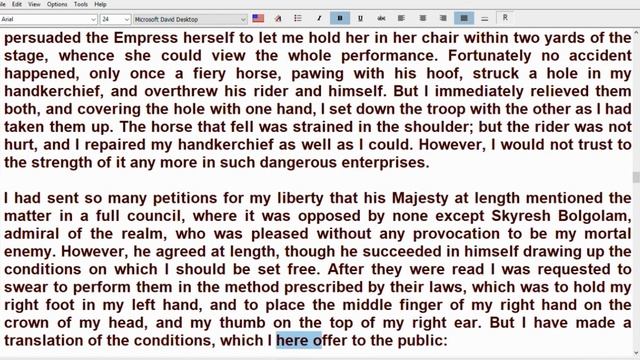 A VOYAGE TO LILLIPUT, A English Story, GVB The University Of Veda