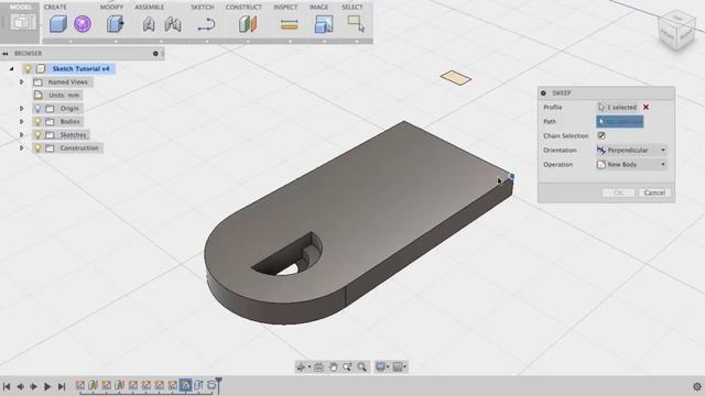 Autodesk Fusion 360 Create a Solid Body Using Sketches смотреть онлайн