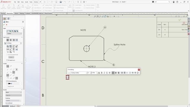 SolidWorks Drawing Demo 13 Anotation Notes смотреть онлайн