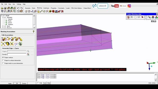 Structured mesh generation for crossed half-cylinders in a domain by Ansys ICEM CFD. смотреть онлайн