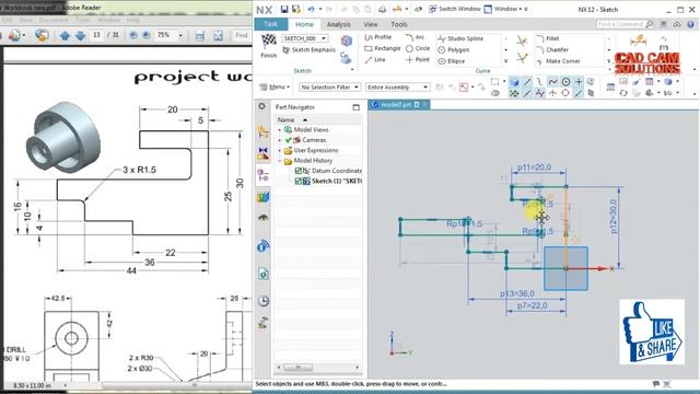 #NX CAD #MODELING # tutorial 1.4 смотреть онлайн