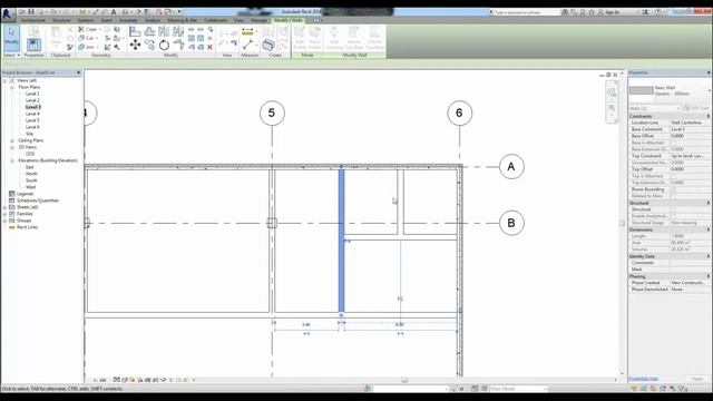 Revit architecture 2014 1 5 Interior Walls Trim Extend Elements Doors YouTube смотреть онлайн