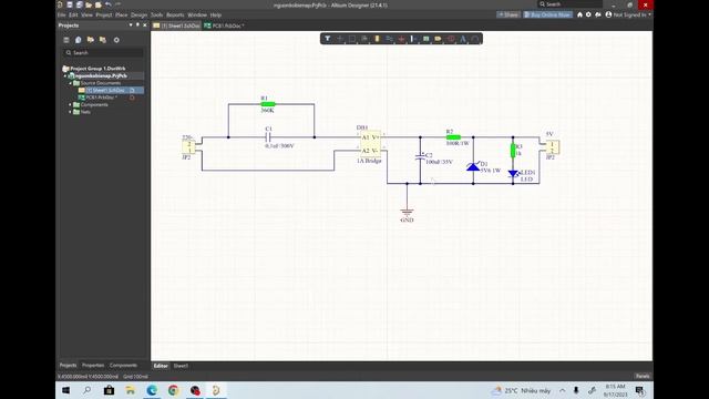 Hướng dẫn phần mềm Altium cho người mới thiết kế, hoàn thiện mạch nguồn hạ áp trực tiếp. смотреть онлайн