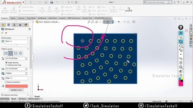 Fill Pattern in SolidWorks 2020 | Lesson 17 | SolidWorks Tutorials Tamil смотреть онлайн
