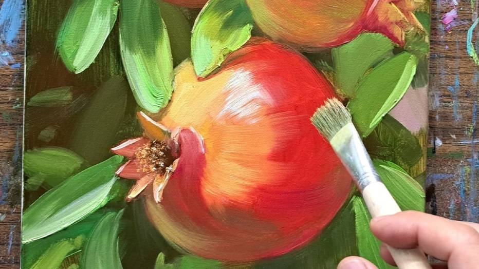 Гранат ,Живопись маслом смотреть онлайн