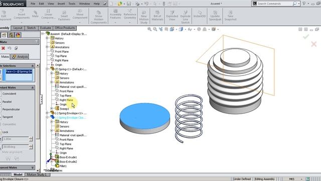SOLIDWORKS Tutorial Manual Operated Aqua Water Pump Part 8 Spring Enclosure смотреть онлайн
