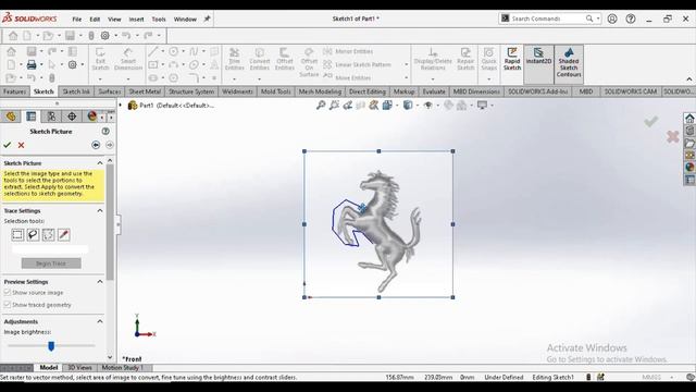 How to use Autotrace features in solidworks || Raster to vector conversion of sketch picture #75 смотреть онлайн