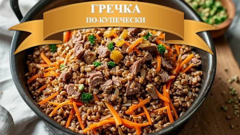 Гречка по купечески. Вкусное второе блюдо. Рецепт русской кухни