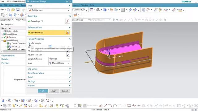 Advance Flange in Sheet metal in NX 11 смотреть онлайн