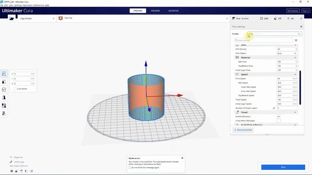 Ultimaker Cura - Slicing For Clay Or Ceramic 3D Printing