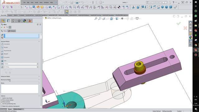 Mechanical Mates Кулачковое сопряжение SolidCam 2017 смотреть онлайн