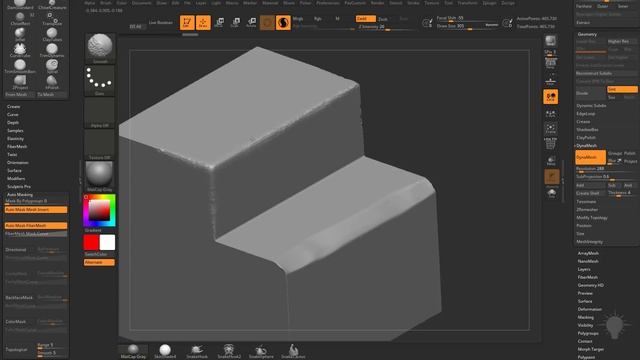 012 ZBrush 2018 Sculptris Pro Boolean And Rock Tessellation смотреть онлайн