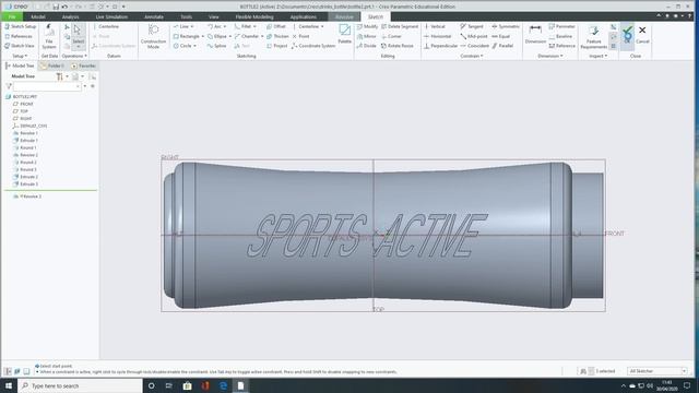 Creo 6.0 Drinks bottle tutorial PART 2 Lettering смотреть онлайн