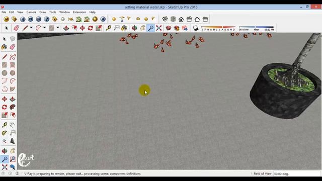 Tutorial Vray SketchUp setting material water in sketchUp - Tutorial SketchUp смотреть онлайн