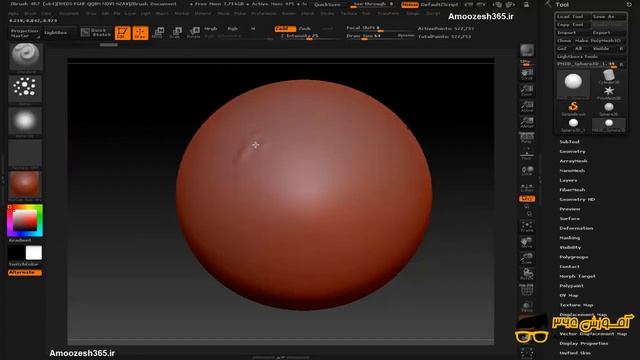 حجاری ساده یا اسکالپتینگ (Sculpting) در نرم افزار زیبراش (Pixologic ZBrush 4R8) смотреть онлайн