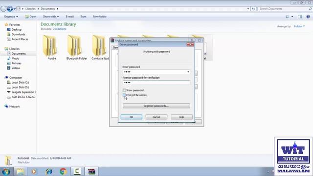 Password Protect Files and Folders with Winrar - Malayalam Tutorial смотреть онлайн