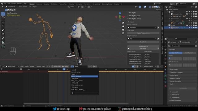 Auto-Rig Pro: Retarget multiple animations (Multiple Source Anim) [Blender] смотреть онлайн