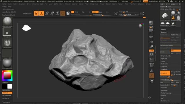 Creating a Rock in zBrush Timelapse смотреть онлайн