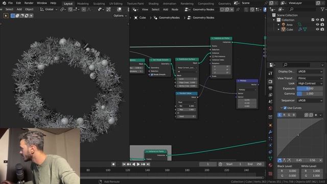 HAPPY CHRISTMAS WREATH GEOMETRY NODES !! "Part 2" شجره كريسماس الجزء الثانى"جيومترى نودز" смотреть онлайн