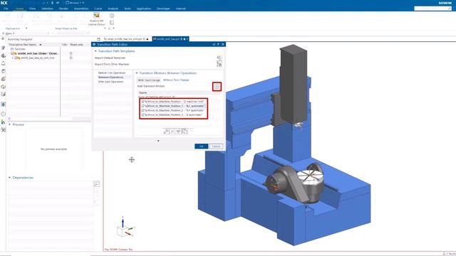 NX2306 CAM What's New - Kinematics Based Transition Path