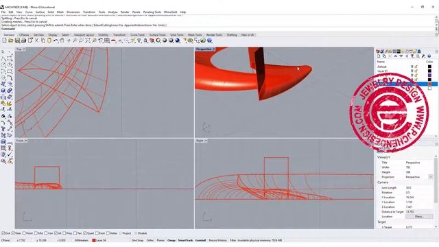 Boat Anchor Pendant 3D Modeling in Rhino 6: Jewelry CAD Design Tutorial#109 смотреть онлайн