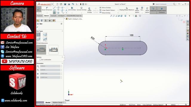 Solidworks How To Use Slot Command Tutorial смотреть онлайн