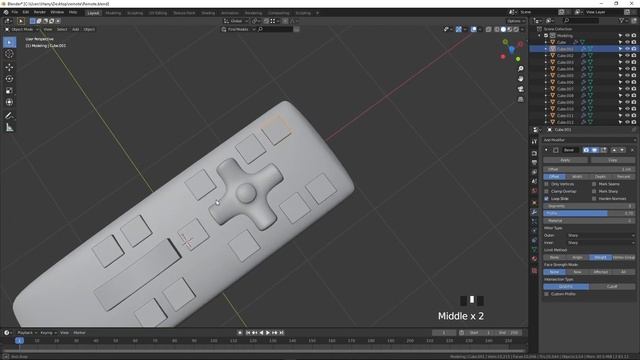 how to model a TV Remote in blender tutorial 3D смотреть онлайн