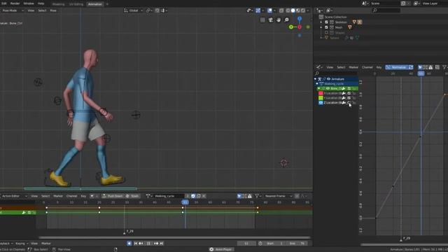 Blender 2.8 - Walking Cycle | RootMotion смотреть онлайн